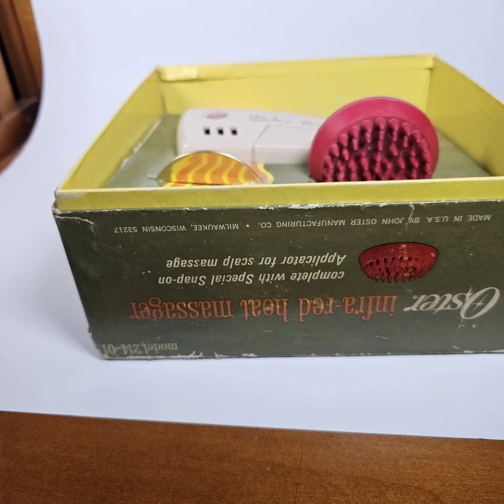 Oster Model 214-01 Vibra-Massage Infra Red Massager Heat 2 Settings Vtg Tested
